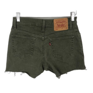 Levi's Cargo Green Denim 550 Shorts Size 6 Petite
